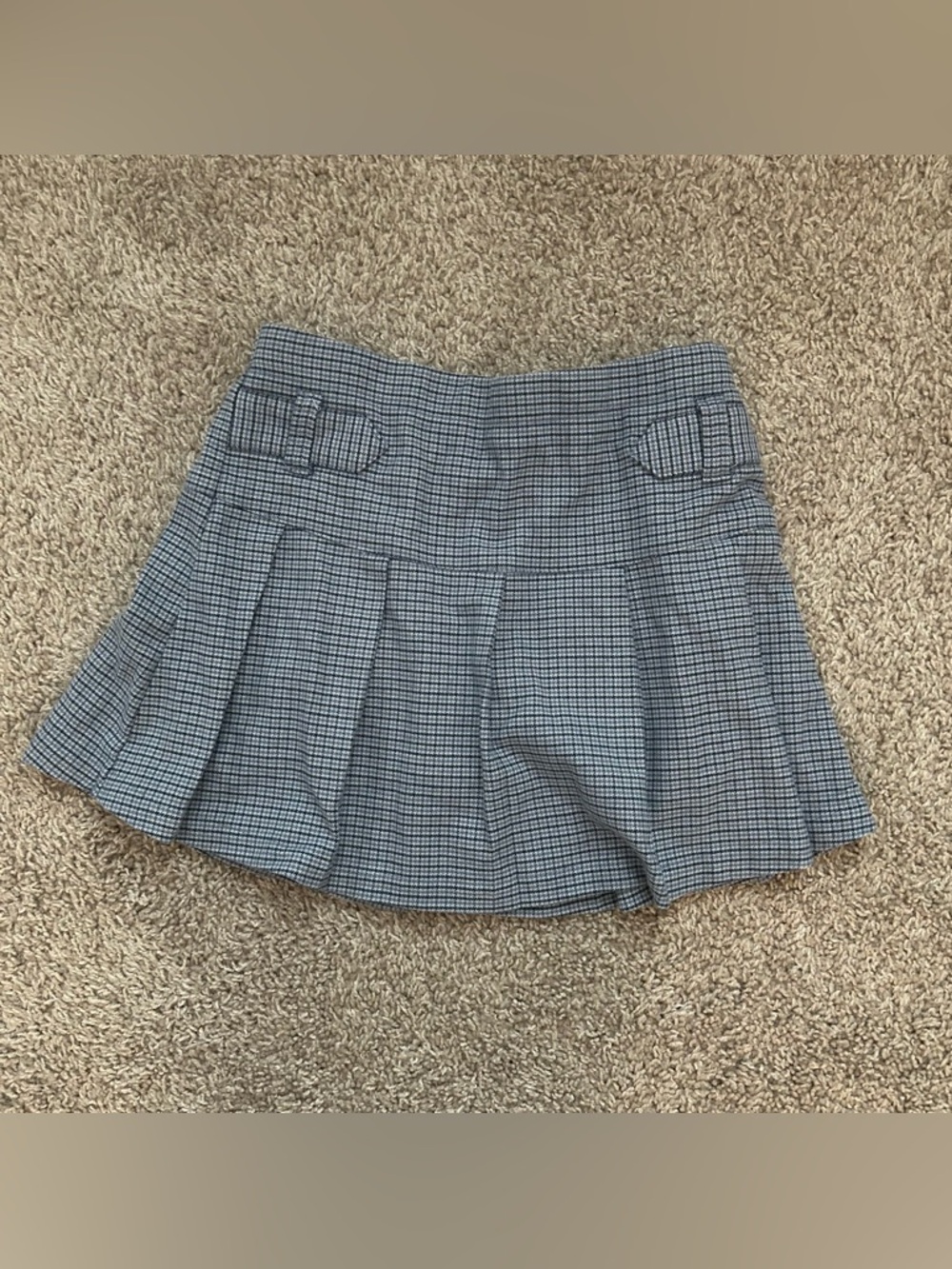abercrombie kids girls Light Blue Plaid Pleated Mini Skort in size 11/12